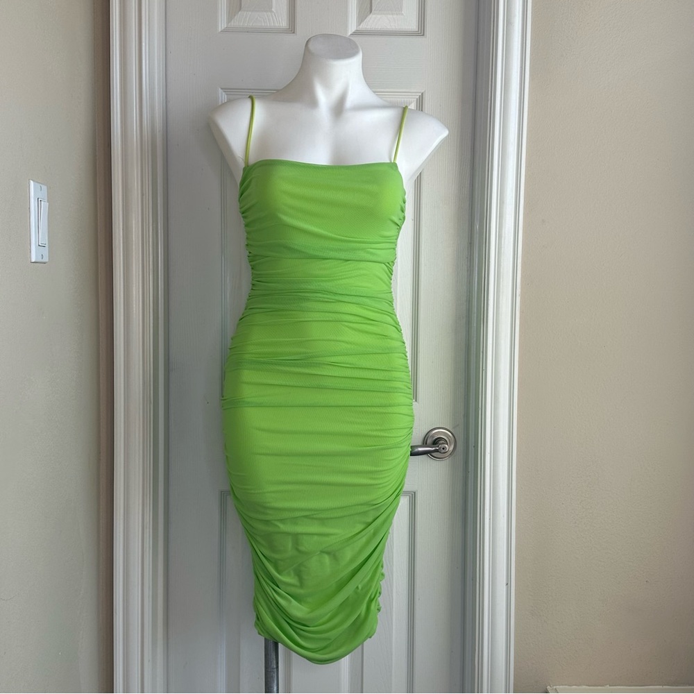 PRICE DROP! Oh Polly Green Ruched Dress